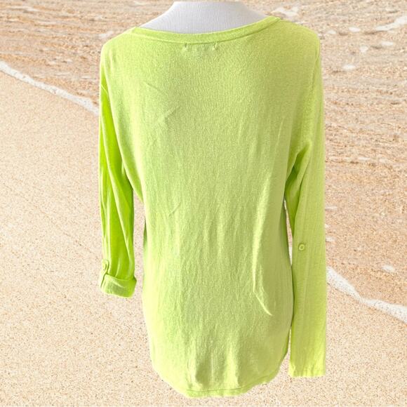 Horny Toad Vibrant Colorblock Postcard Pullover Linen Sweater EUC - Picture 4 of 6